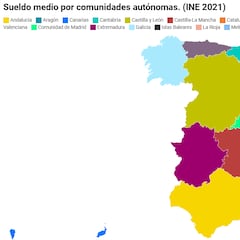 El sueldo medio en España, según la comunidad autónoma