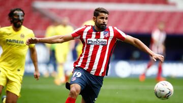 Diego Costa jugando con el Atlético contra el Villarreal