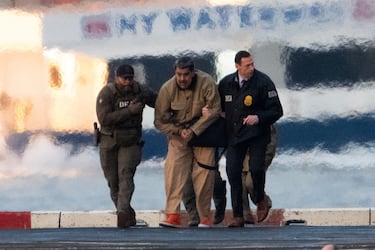 Nicolás Maduro durante el traslado al Tribunal. 
