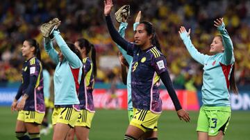 Jugadoras de la Selección Colombia en un partido del Mundial Femenino.