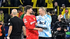 Manchester City coach Pep Guardiola reveals that Erling Haaland didn’t play the second half against Dortmund due to a fever and a “knock on his foot”.