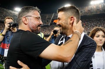 Gennaro Gattuso y David Villa.