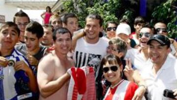 <b>GRAN EXPECTACIÓN. </b>Nelson Valdez, ayer, en su presentación.