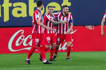 Los jugadores del Atlético de Madrid celebrando el gol de Koke 