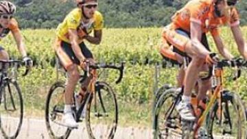 <b>CONTROL. </b>El Euskaltel manejó ayer sin problemas la etapa para defender el maillot amarillo de Mayo.