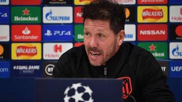 Simeone, en la rueda de prensa previa al partido ante el Liverpool.