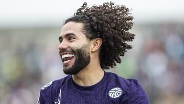 Cesar Huerta celebrates his goal 1-0 of Pumas during the 12th round match between Pumas UNAM and Atletico San Luis as part of the Liga BBVA MX, Torneo Apertura 2024 at Olimpico Universitario Stadium on October 20, 2024 in Mexico City, Mexico.