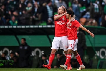 João Félix (R) after scoring against Sporting last weekend.