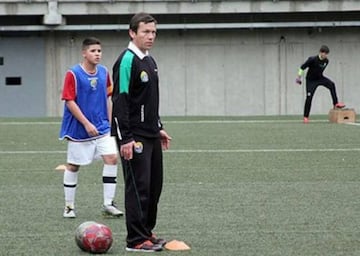 César Santis en su labor actual en Audax Italiano.