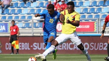 Rodrygo no pudo hacerle da&ntilde;o a Colombia en su estreno en el Sudamericano Sub-20.