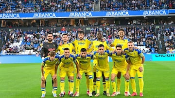 El once del Cádiz CF en Riazor. Foto: Cádiz CF.