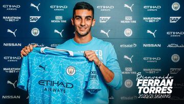 Ferran Torres, con la camiseta del City. 