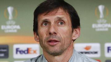 Soccer Football - UEFA Europa League - Athletic Bilbao news conference - Spartak Stadium, Moscow, Russia - February 14, 2018 Athletic Bilbao's coach Jose Angel Ziganda attends a news conference ahead of the match against Spartak Moscow. REUTERS/Serge