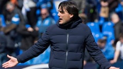 El t&eacute;cnico italiano del Sevilla, Vincenzo Montella, durante un partido.