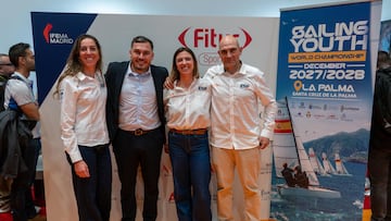 Yurguen Hernández, María Cantero y Rafael Bonilla en la presentación del Mundial Juvenil de Vela en FITUR Sports 2026