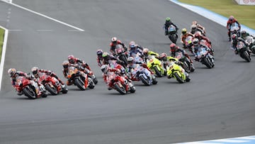 La salida de MotoGP en Japón,