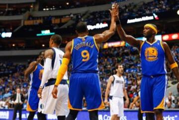 Iguodala y Jermaine O'Neal.