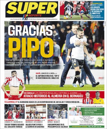 “Atraco histórico al Almería en el Bernabéu”