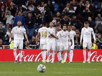 3-0. Sergio Ramos celebró el tercer gol tras lanzar por segunda vez el penalti que revisó el VAR.