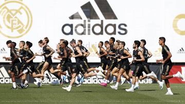 Bale, entrenándose este jueves.