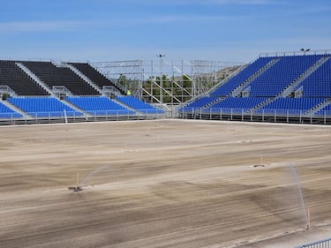 El Real Zaragoza jugará como local las dos próximas temporadas en un campo prefabricado de 20.103 asientos, que permitirá recortar notablemente los plazos de entrega de la Nueva Romareda.

