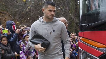 Vitolo, en un viaje con el Atlético.