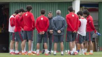 Entrenamiento de Valverde en Lezama