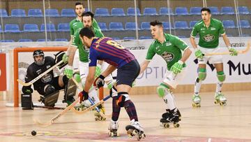 Imagen del partido de la Final de la Copa del Rey de 2019 de Hockey Patines entre el Deportivo Liceo y el F.C. Barcelona.