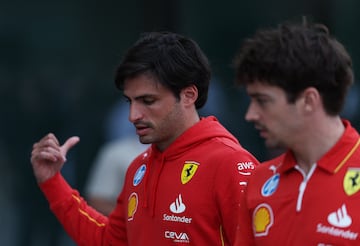 Carlos Sainz y Charles Leclerc (Ferrari). Losail, Qatar. F1 2024.