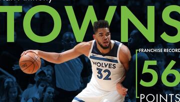 Gigante Towns: el 50+15 más joven desde Shaquille O'Neal