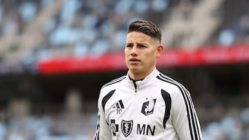 ST PAUL, MINNESOTA - MARCH 22: James Rodriguez #10 of Minnesota United FC looks on prior to the MLS match between Minnesota United FC and Seattle Sounders FC at Allianz Field on March 22, 2026 in St Paul, Minnesota. (Photo by David Berding/MLS via Getty Images)
