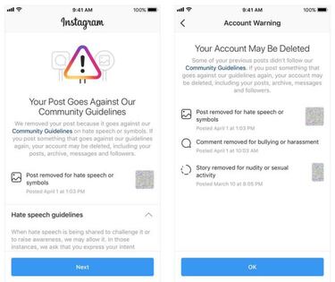 Instagram eliminará cuentas y post con más rapidez