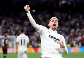 1-0. Federico Valverde celebra el primer gol.