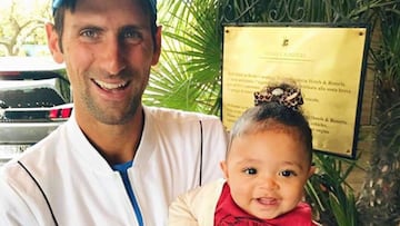 La tierna imagen de Djokovic con la hija de Serena Williams en el Roland Garros