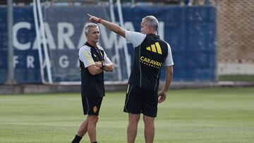 Fran Escribá, durante el primer entrenamiento de pretemporada.