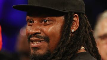 LAS VEGAS, NV - JUNE 17: Marshawn Lynch of the Oakland Raiders attends the Andre Ward and Sergey Kovalev light heavyweight championship bout at the Mandalay Bay Events Center on June 17, 2017 in Las Vegas, Nevada. Ward retained his WBA/IBF/WBO titles with a TKO in the eighth round.   Christian Petersen/Getty Images/AFP
 == FOR NEWSPAPERS, INTERNET, TELCOS &amp; TELEVISION USE ONLY ==