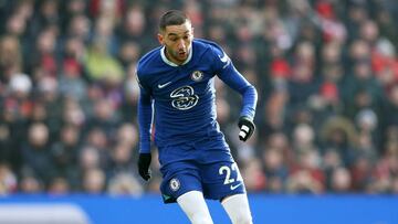 Ziyech, en un partido con el Chelsea.