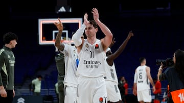 Mario Hezonja, alero del Real Madrid, tras la victoria en la Euroliga frente al Maccabi Tel Aviv.