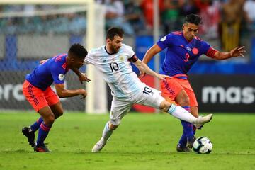 Messi in action against Colombia