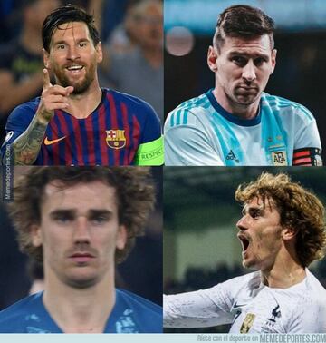 Messi, protagonista de los memes de los partidos internacionales