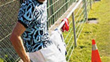 <b>DE VISITA.</B> Hace un par de semanas Karpin estuvo, de visita, en el entrenamiento del Celta.