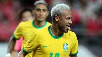 Soccer Football - International Friendly - South Korea v Brazil - Seoul World Cup Stadium, Seoul, South Korea - June 2, 2022 Brazil&#039;s Neymar celebrates scoring their second goal REUTERS/Kim Hong-Ji