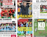 La eliminación de España protagonista en las portadas