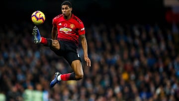 El delantero ingl&eacute;s del Manchester United, Marcus Rashford, durante un partido.