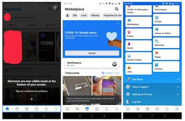 Facebook estrena una nueva barra de navegación en smartphones