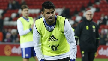 Diego Costa volvió a entrenarse con sus compañeros del Chelsea