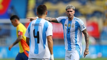 Soccer Football - World Cup - South American Qualifiers - Colombia v Argentina - Estadio Metropolitano, Barranquilla, Colombia - September 10, 2024 Argentina's Rodrigo De Paul reacts REUTERS/Luisa Gonzalez