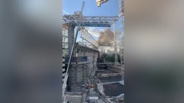 Así fue el incendio en las obras del Santiago Bernabéu