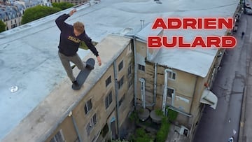 Adrien Bulard patinando en el tejado de un edificio