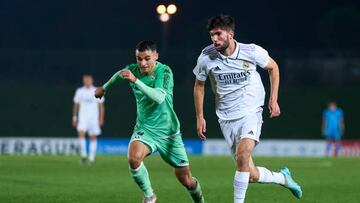 Theo Zidane, durante el último partido del Castilla.